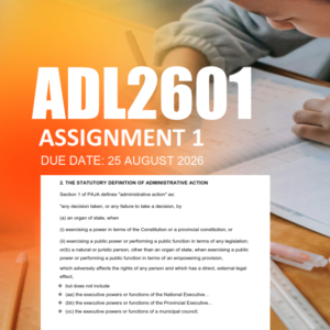 ADL2601 Assignment 1 Semester 2 2026 - Due 25 August 2026
