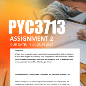 PYC3713 Assignment 2 Semester 2 2026 - Due 13 August 2026