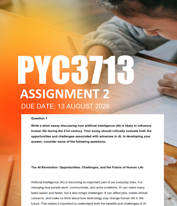 PYC3713 Assignment 2 Semester 2 2026 - Due 13 August 2026