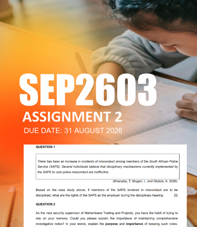 SEP2603 Assignment 2 Semester 2 2026 - Due 31 August 2026