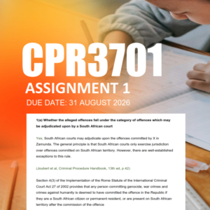CPR3701 Assignment 1 Semester 2 2026 - Due 31 August 2026