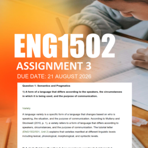 ENG1502 Assignment 3 Semester 2 2026 - Due 21 August 2026