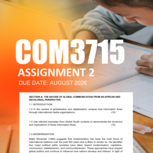 COM3715 Assignment 2 Semester 2 2026 - Due August 2026