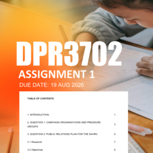 DPR3702 Assignment 1 Semester 2 2026 - Due 19 August 2026