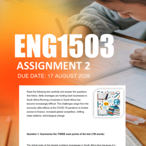 ENG1503 Assignment 1 Semester 2 2026 - Due 17 August 2026