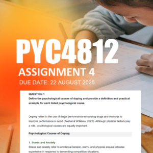 PYC4812 Assignment 4 Semester 2 2026 - Due 22 August 2026