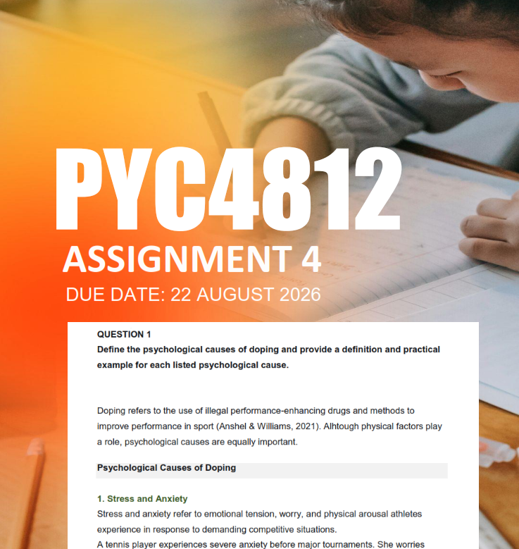 PYC4812 Assignment 4 Semester 2 2026 - Due 22 August 2026