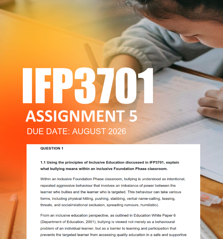 IFP3701 Assignment 5 Semester 2 2026 - Due August 2026