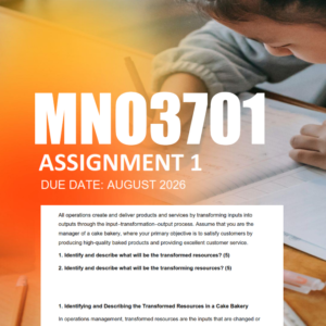 MNO3701 Assignment 1 Semester 2 2026 - Due August 2026