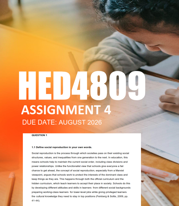 HED4809 Assignment 4 Semester 2 2026 - Due August 2026