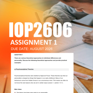 IOP2606 Assignment 1 Semester 2 2026 -Due August 2026