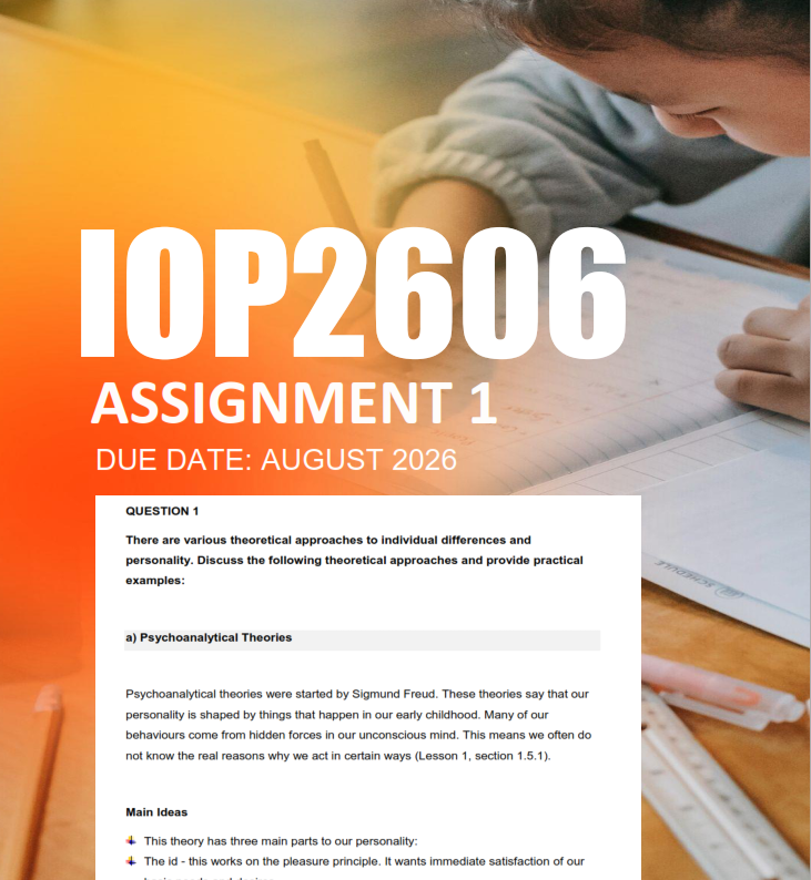 IOP2606 Assignment 1 Semester 2 2026 -Due August 2026