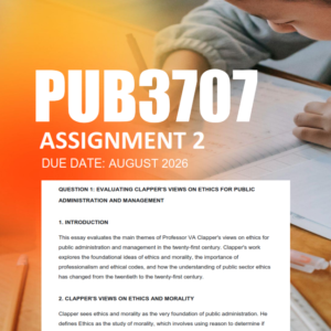 PUB3707 Assignment 2 Semester 2 2026 - Due August 2026