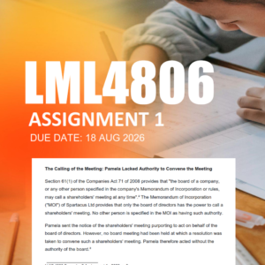 LML4806 Assignment 1 Semester 2 2026 - Due 18 August 2026