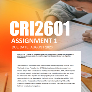 CRI2601 Assignment 1 Semester 2 2026 - Due August 2026