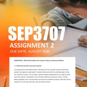 SEP3707 Assignment 2 Semester 2 2026 - Due August 2026