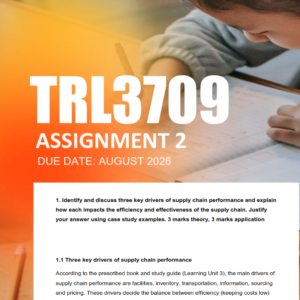 TRL3709 Assignment 2 Semester 2 2026 - Due August 2026