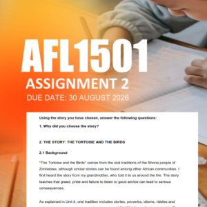 AFL1501 Assignment 2 Semester 2 2026 - Due 30 August 2026