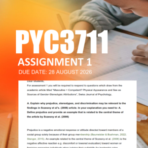 PYC3711 Assignment 1 Semester 2 2026 - Due 28 August 2026