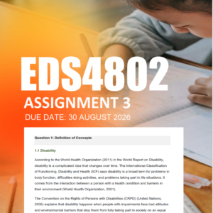 EDS4802 Assignment 3 Semester 2 2026 - Due 30 August 2026