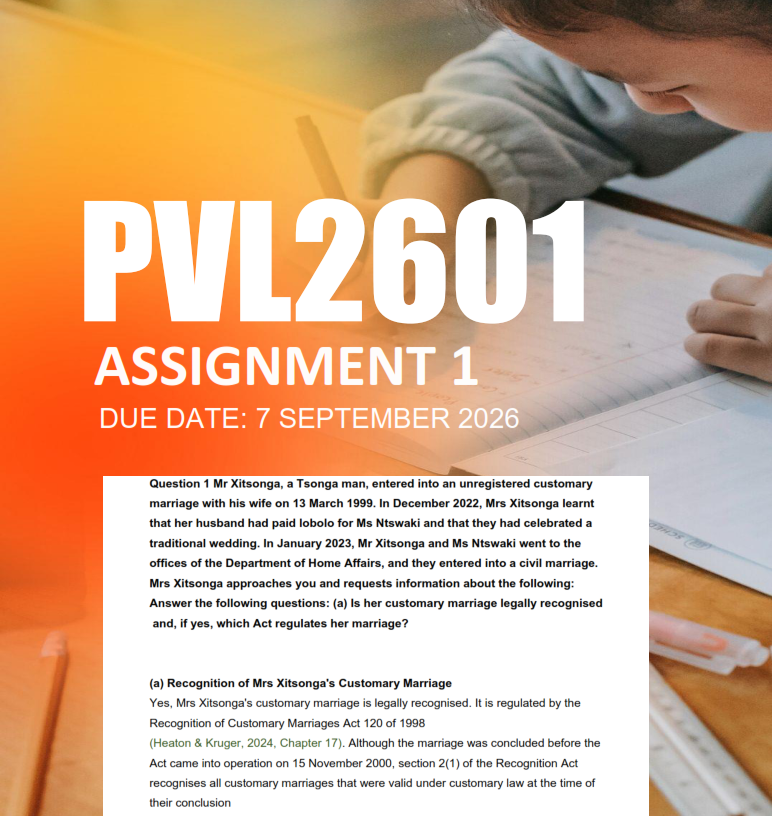PVL2601 Assignment 1 Semester 2 2026 - Due 7 September 2026