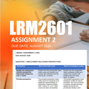LRM2601 Assignment 2 Semester 2 2026 - Due 26 August 2026