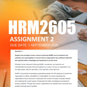 HRM2605 Assignment 2 Semester 1 2026 - Due 1 September 2026