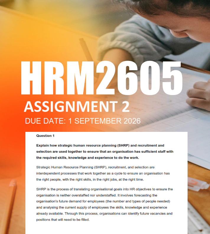 HRM2605 Assignment 2 Semester 1 2026 - Due 1 September 2026