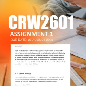 CRW2601 Assignment 1 Semester 2 2026 - Due 27 August 2026