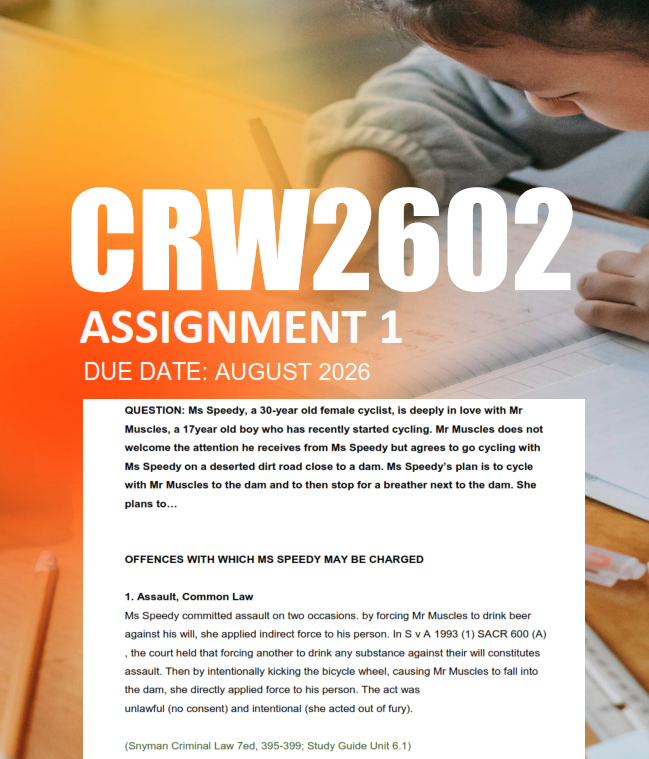 CRW2602 Assignment 1 Semester 2 2026 - Due 27 August 2026