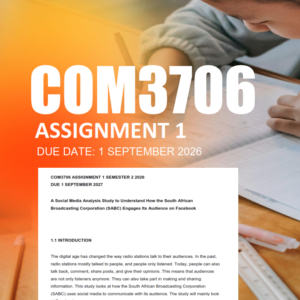 COM3706 Assignment 1 Semester 2 2026 - Due 1 September 2026