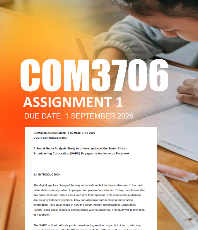 COM3706 Assignment 1 Semester 2 2026 - Due 1 September 2026