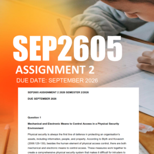 SEP2605 Assignment 2 Semester 2 2026 - Due September 2026