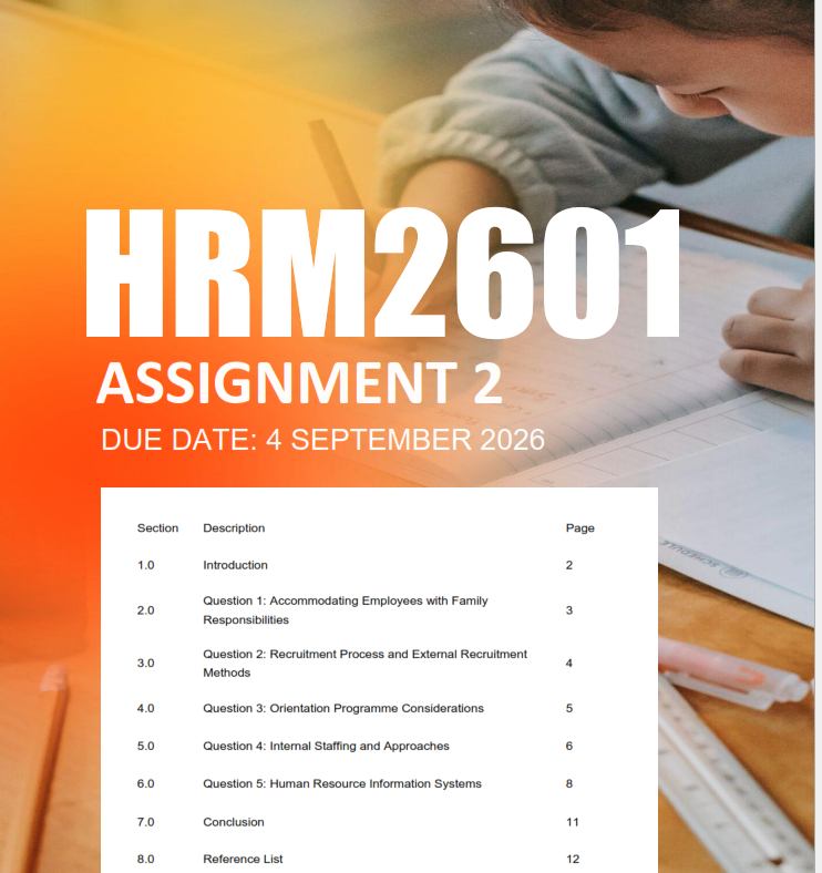 HRM2601 Assignment 2 Semester 2 2026 - Due 4 September 2026