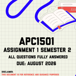 APC1501 Assignment 1 Semester 2 MEMO | Due August 2026