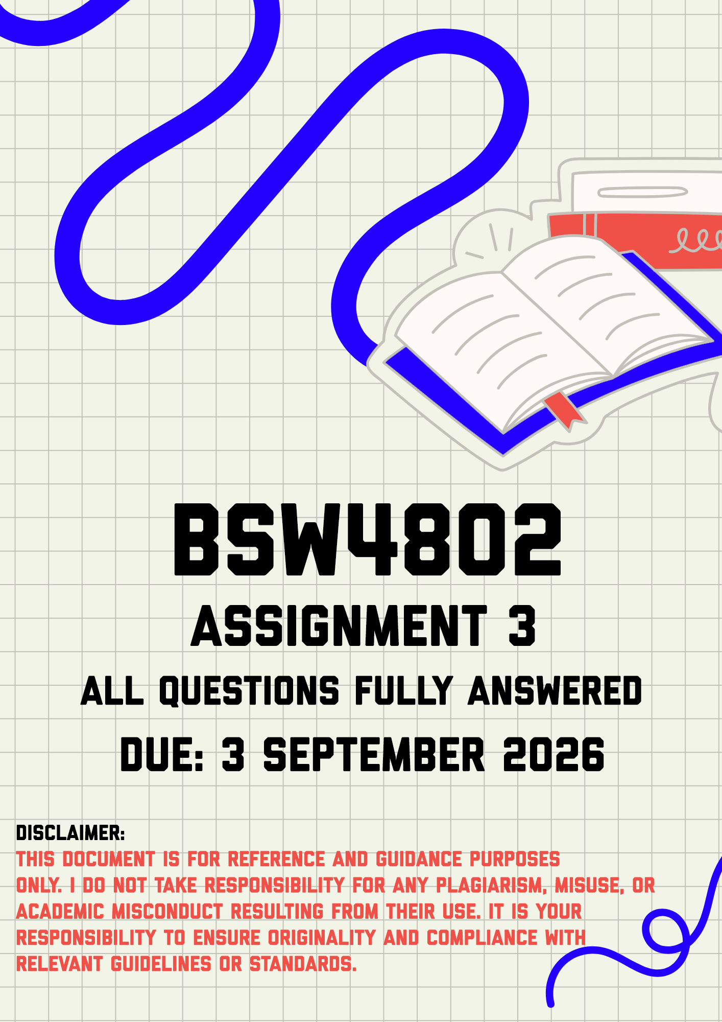 BSW4802 Assignment 3 Memo | Due 3 September 2026