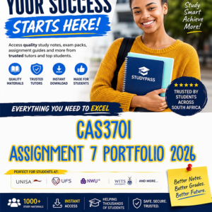 CAS3701 Assignment 7 [PORTFOLIO - PART 1] 2026 (ANSWERS) – Due 4 SEPTEMBER 2026 (100% TRUSTED & BEST ANSWERS)
