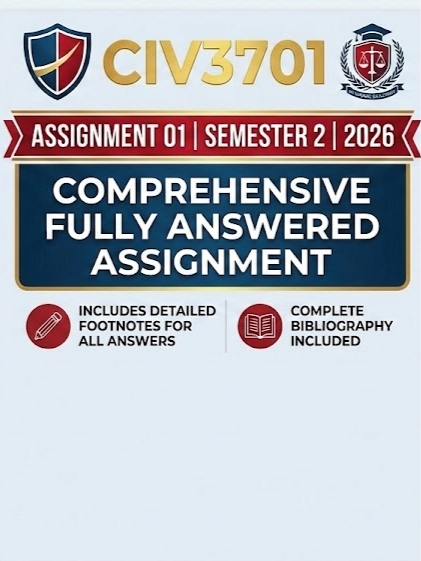 CIV3701 ASSIGNMENT 01 SEM2 2026 FULL ANSWER