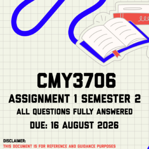 CMY3706 Assignment 1 Semester 2 MEMO | Due 16 August 2026