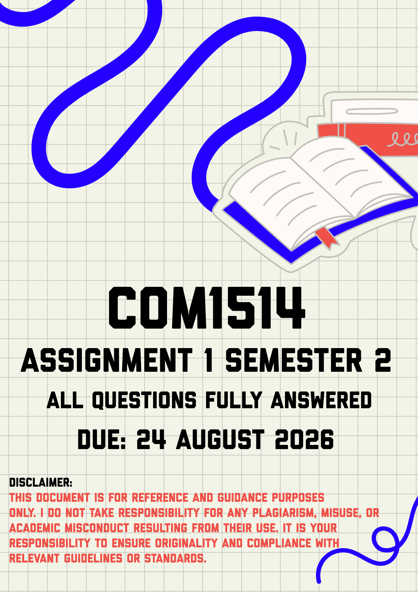 COM1514 Assignment 1 Semester 2 MEMO | Due 24 August 2026