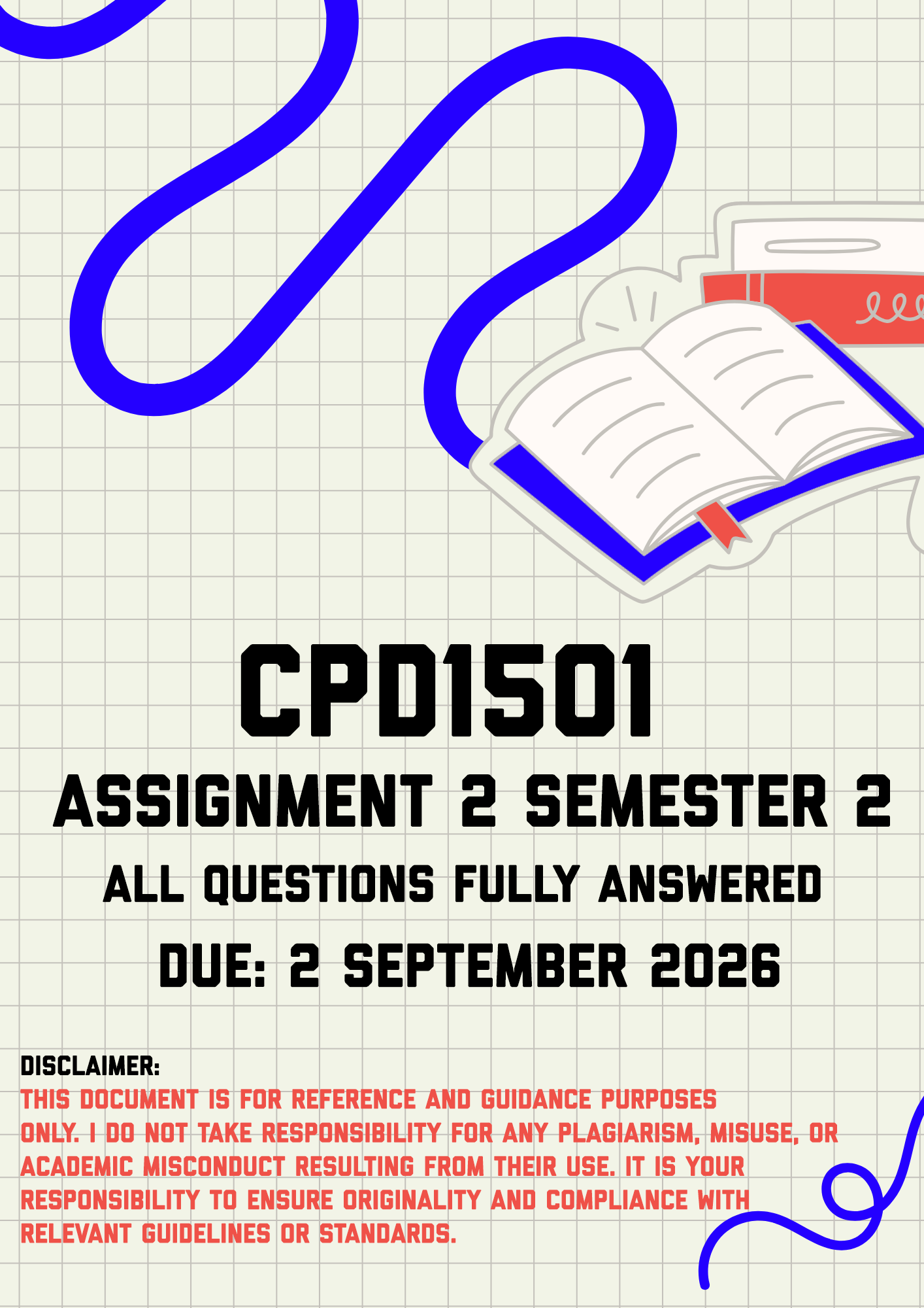 CPD1501 Assignment 2 Semester 2 MEMO | Due 2 September 2026