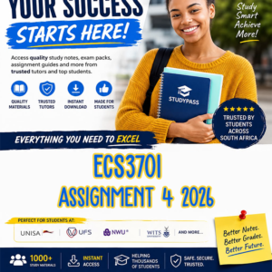 ECS3701 Assignment 4 2026 (ANSWERS) – Due 25 AUGUST 2026 (100% TRUSTED & BEST ANSWERS)