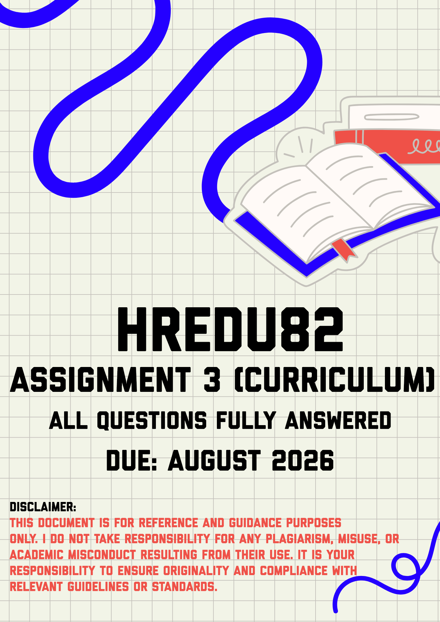 HREDU82 Assignment 3 (Curriculum) MEMO | Due August 2026