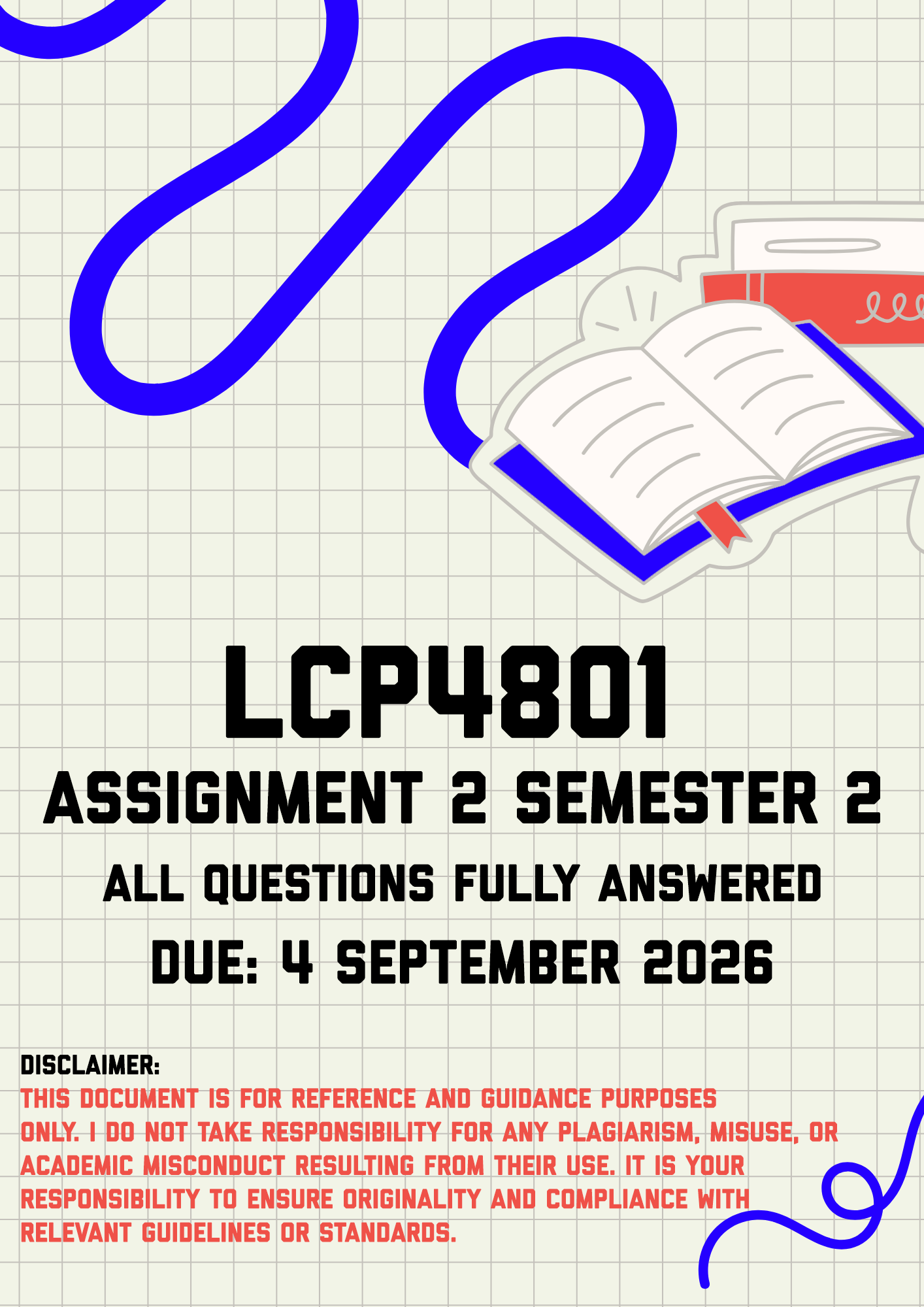 LCP4801 Assignment 2 Semester 2 MEMO | Due 4 September 2026