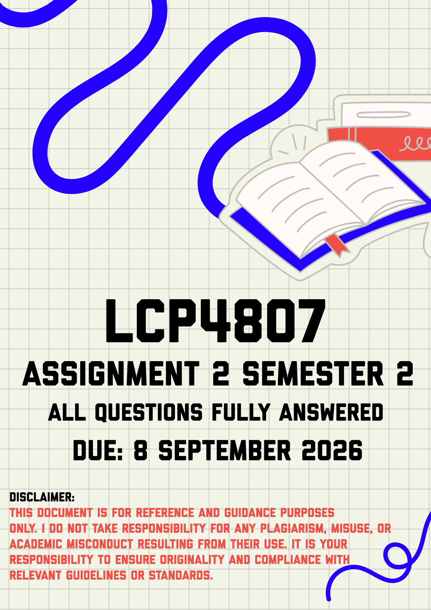 LCP4807 Assignment 2 Semester 2 MEMO | Due 8 September 2026