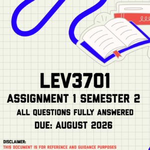 LEV3701 Assignment 1 (Quiz) Semester 2 MEMO | Due August 2026