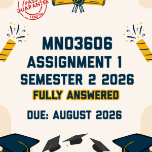 MNO3606 ASSIGNMENT 1 (QUIZ) SEMESTER 2 2026 - ALL CORRECT ANSWERS PROVIDED (DUE AUGUST 2026)