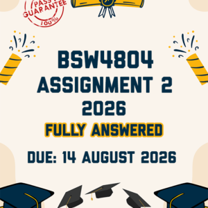 BSW4804 ASSIGNMENT 2 2026 - FULLY ANSWERED (14 AUGUST 2026)