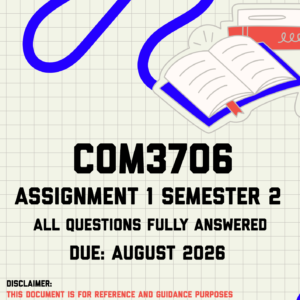 COM3706 Assignment 1 Semester 2 MEMO | Due August 2026