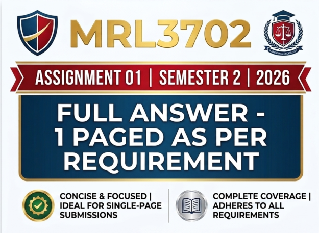 MRL3702 ASSIGNMENT 01 SEM2 2026